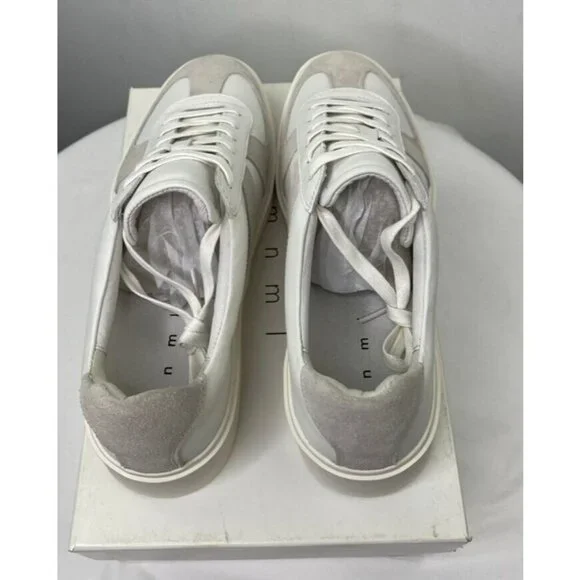 MNML Mens Gat Sneaker White Italian Leather Nubuck Size 12 - Picture 5 of 12